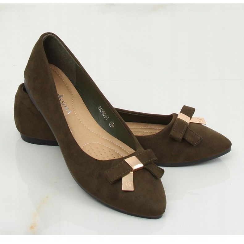 Baleriny damskie zielone JM3550J Verde 1