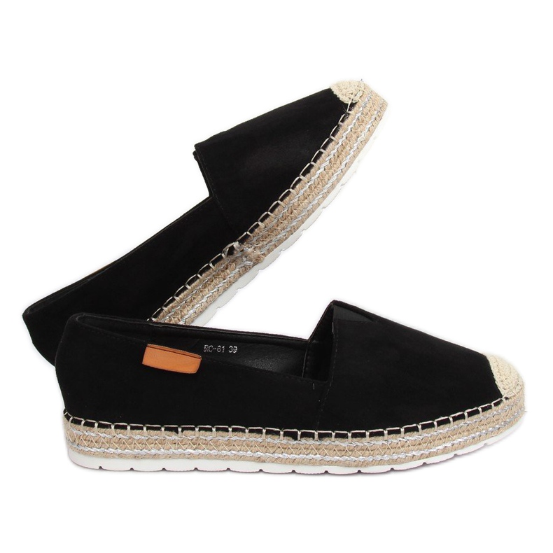 Espadryle zamszowe czarne RC-61 Black 2