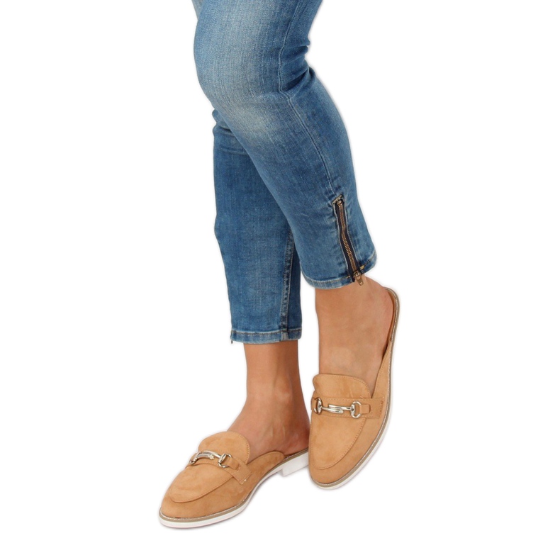 Klapki mokasyny camel F9375 Camel brązowe 1