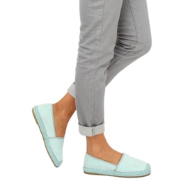 Espadryle zamszowe miętowe AF40 LT.GREEN zielone wielokolorowe 2