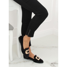 Mokasyny aksamitne czarne F1048 Black 1