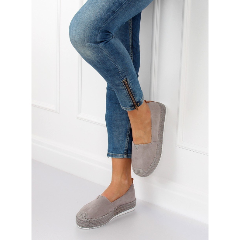 Espadryle na wysokiej podeszwie szare BL247 Grey 1