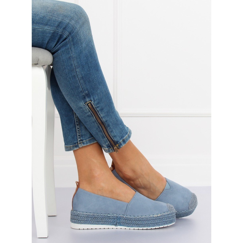 Espadryle na wysokiej podeszwie niebieskie BL247 Blue 1