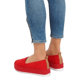Espadryle na wysokiej podeszwie czerwone BL247 Red 1