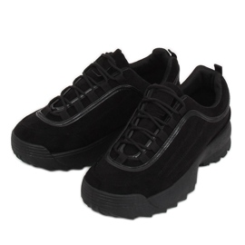 Buty sportowe zamszowe czarne 81016 Black 2