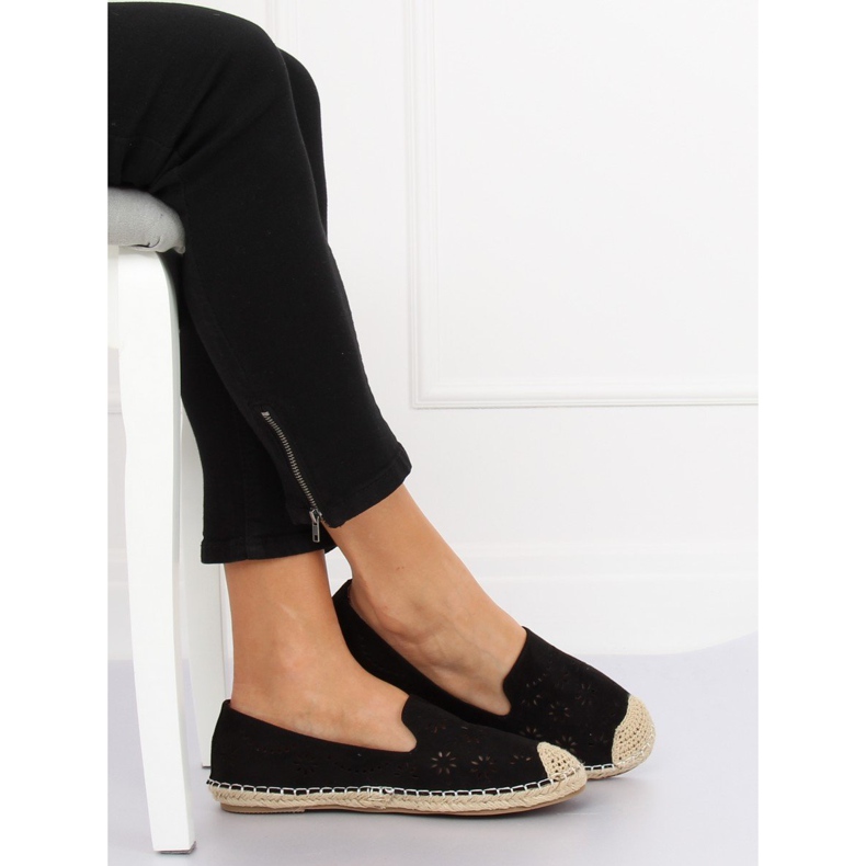 Espadryle ażurowe czarne 9023 Black 2