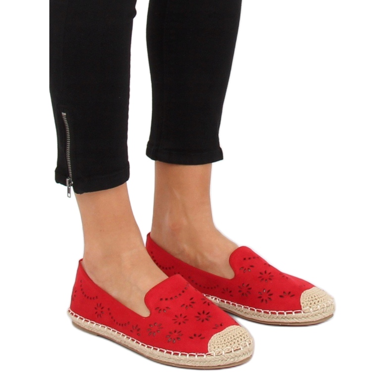Espadryle ażurowe czerwone 9023 Red 1