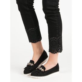 Lucky Shoes Mokasyny Z Ozdobami czarne 2