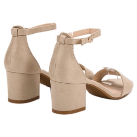 Ch. Creation Klasyczne Sandały Na Słupku brązowe 2