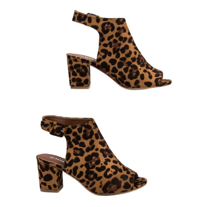 Nio Nio Zabudowane Sandały Na Słupku brązowe 1