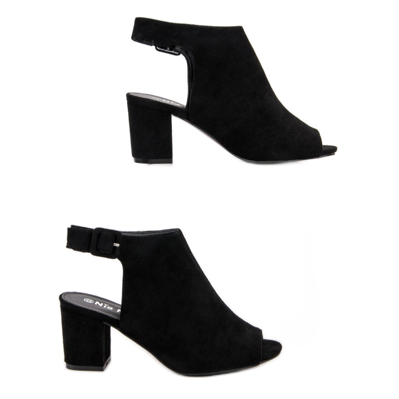 Nio Nio Zabudowane Sandały Na Słupku czarne 2