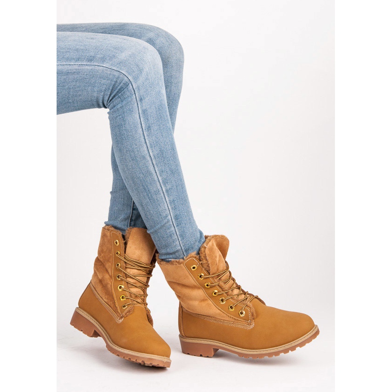 Traperki Z Kożuszkiem brązowe 1