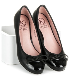 Kylie Czółenka Na Koturnie czarne 2