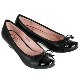 Kylie Czółenka Na Koturnie czarne 1