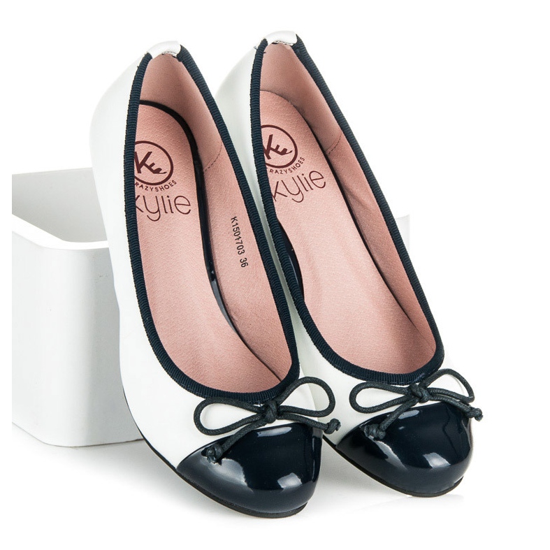 Kylie Czółenka Na Koturnie białe 2