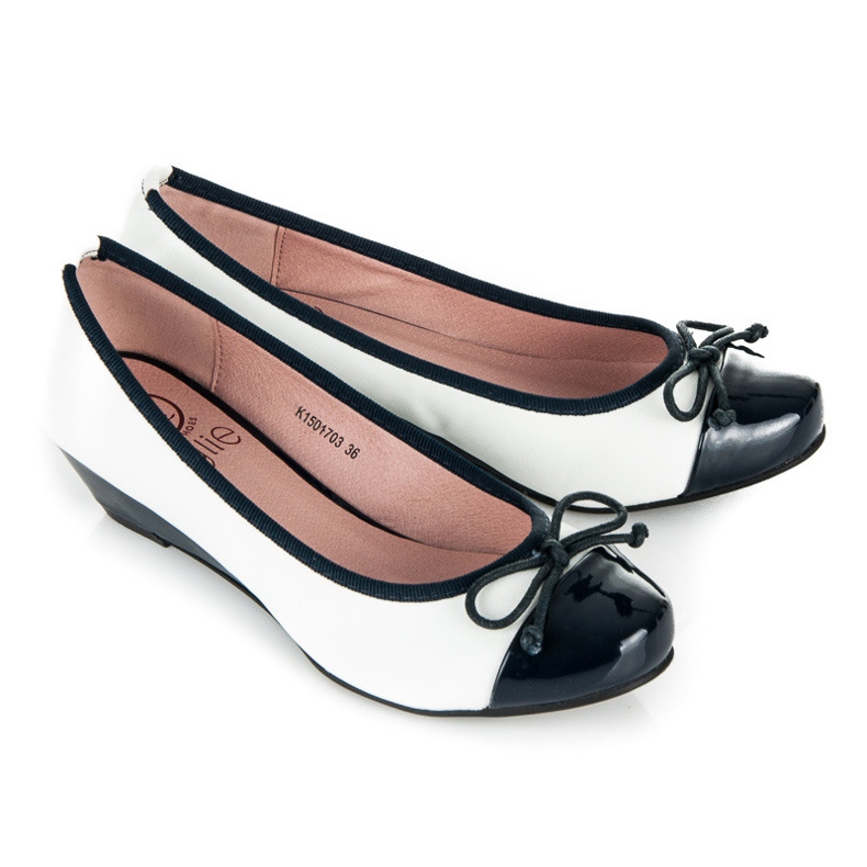 Kylie Czółenka Na Koturnie białe 1