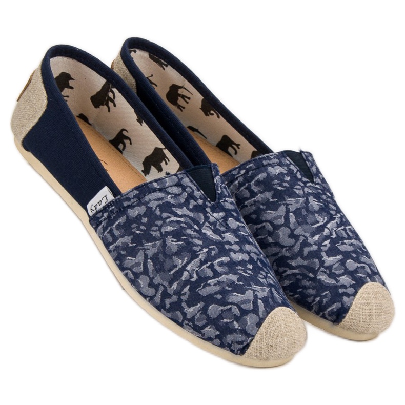 L. Day Niebieskie Slipony czarne 2