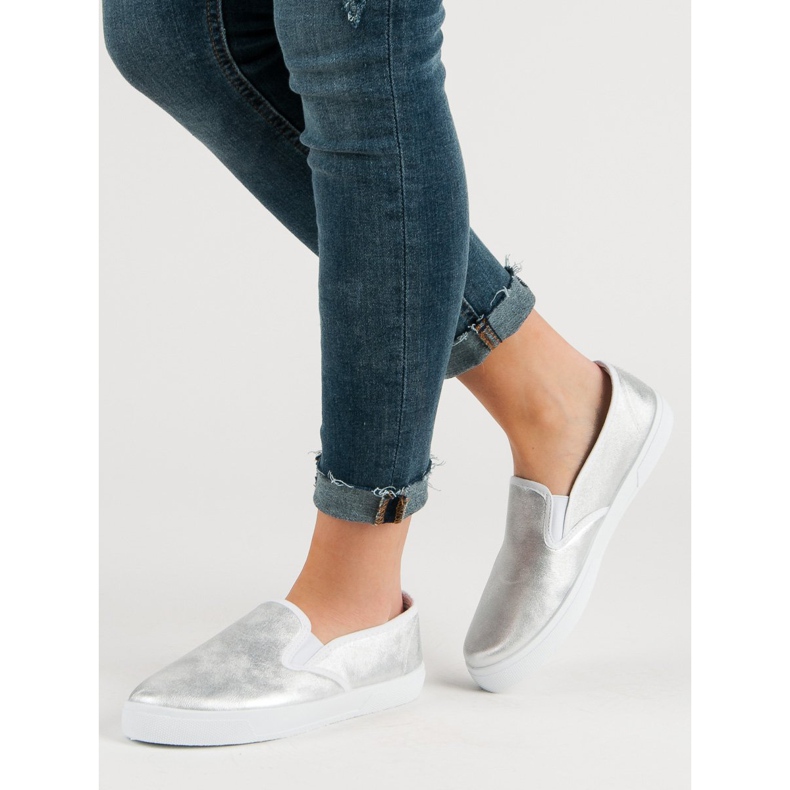 Srebrne Slipony szare 1