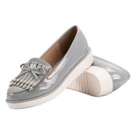 Szare Lakierowane Półbuty VICES 1