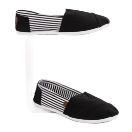Lekkie Trampki Slip On białe czarne 2