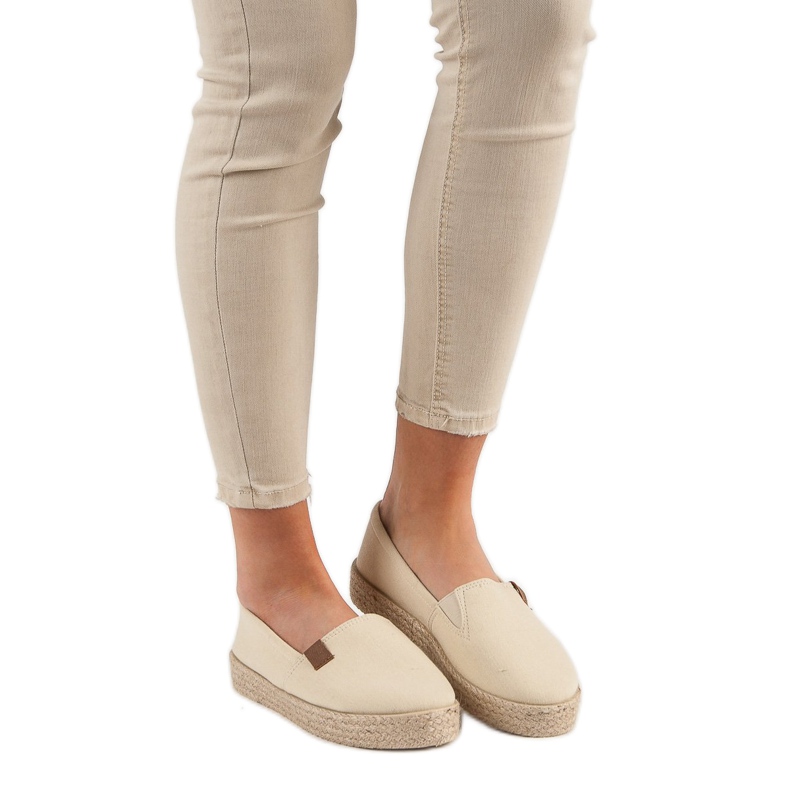 Beżowe Espadryle Slip On beżowy 1