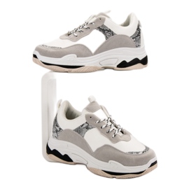 Białe Sneakersy Ze Wzorem czarne brązowe 2