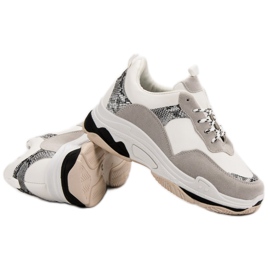 Białe Sneakersy Ze Wzorem czarne brązowe 1