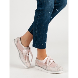Vices Półbuty Wiązane Wstążką różowe 2