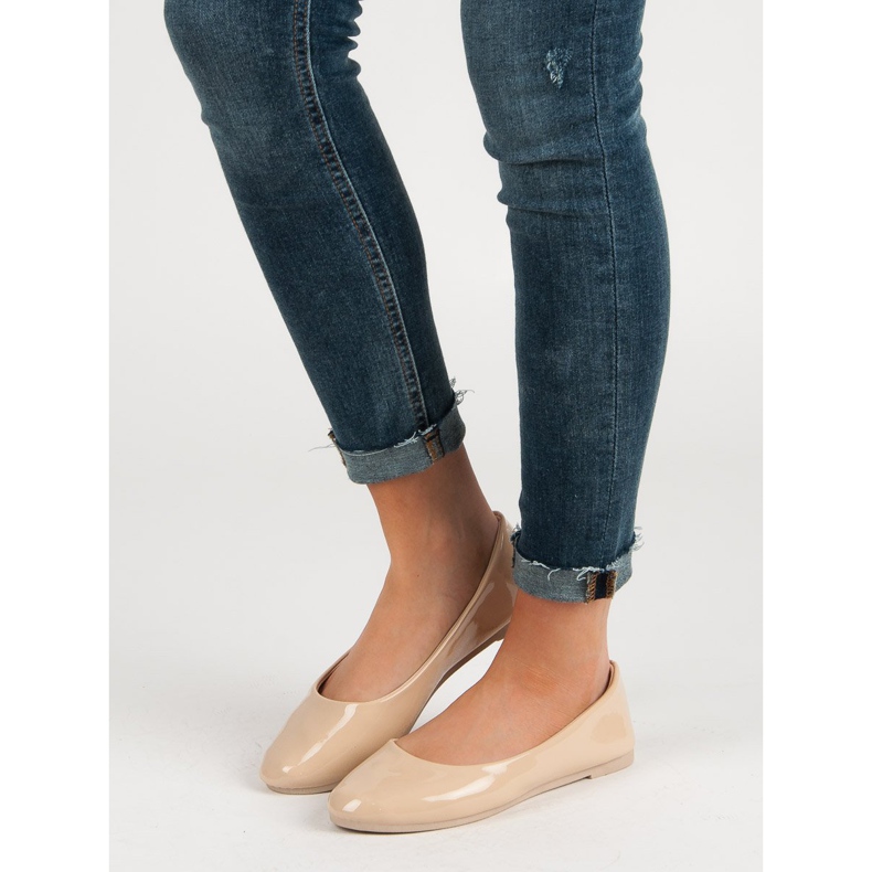 Lakierowane Baleriny VICES brązowe 1