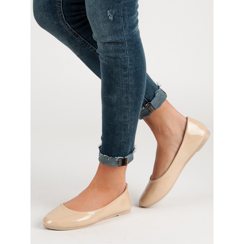 Lakierowane Baleriny VICES brązowe 2