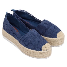 Espadryle koronkowe granatowe A8692 DK.BLUE 2