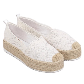 Espadryle koronkowe białe A8692 White 2