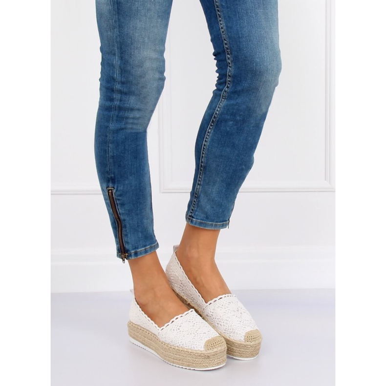 Espadryle koronkowe białe A8692 White 1