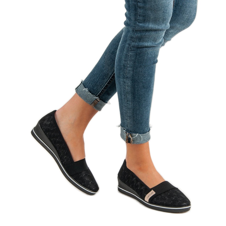 Tekstylne Baleriny VINCEZA czarne 2