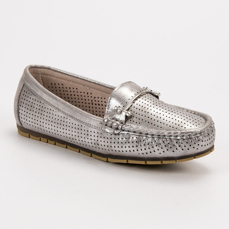 Kylie Błyszczące Mokasyny szare 1