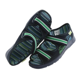 Befado sandałki obuwie dziecięce 969X073 granatowe niebieskie zielone 5