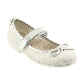 Czółenka balerinki na rzep American Club GC16 białe szare 1