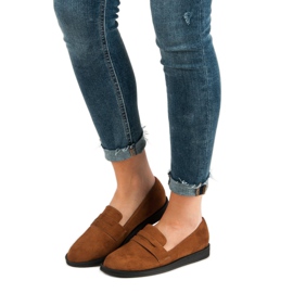 Best Shoes Camelowe Casualowe Mokasyny brązowe 1