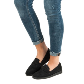 Best Shoes Czarne Casualowe Mokasyny 1