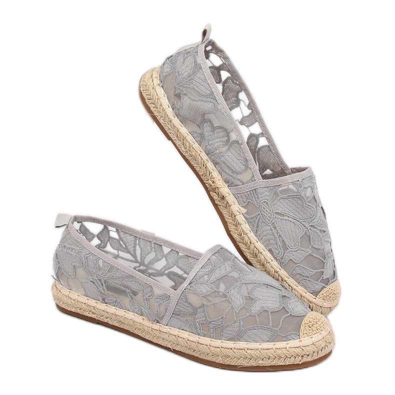 Espadryle ażurowe szare 68-130 Grey 2
