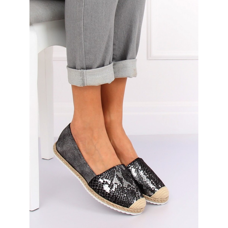 Espadryle skóra węża czarne 68-64 Black 1