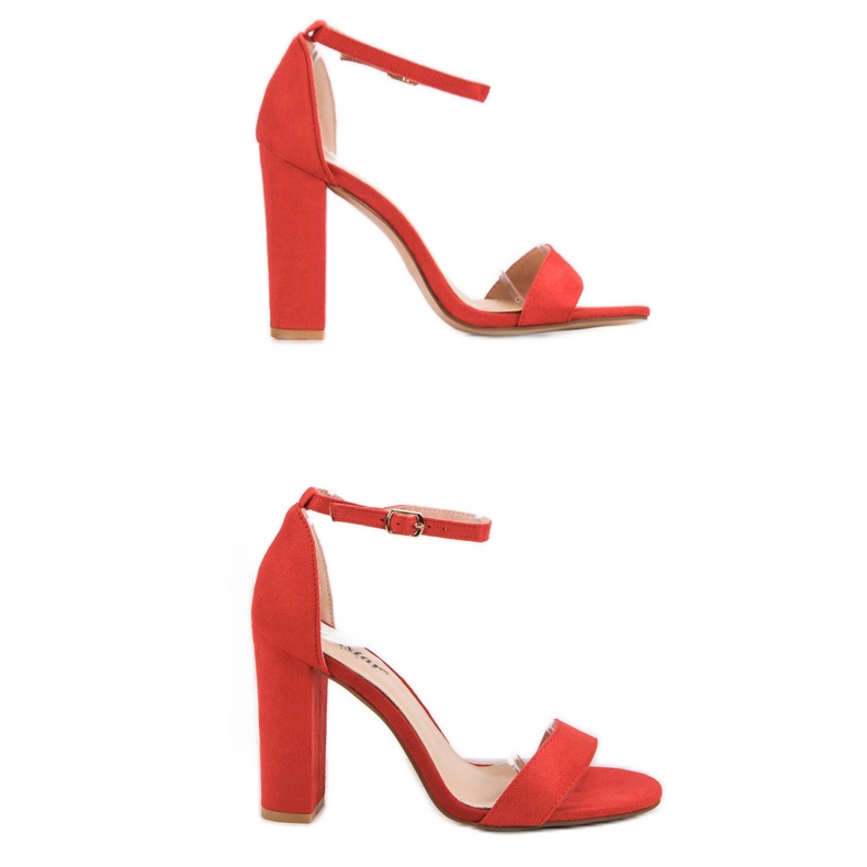 Seastar Seksowne Sandałki Na Słupku czerwone 2