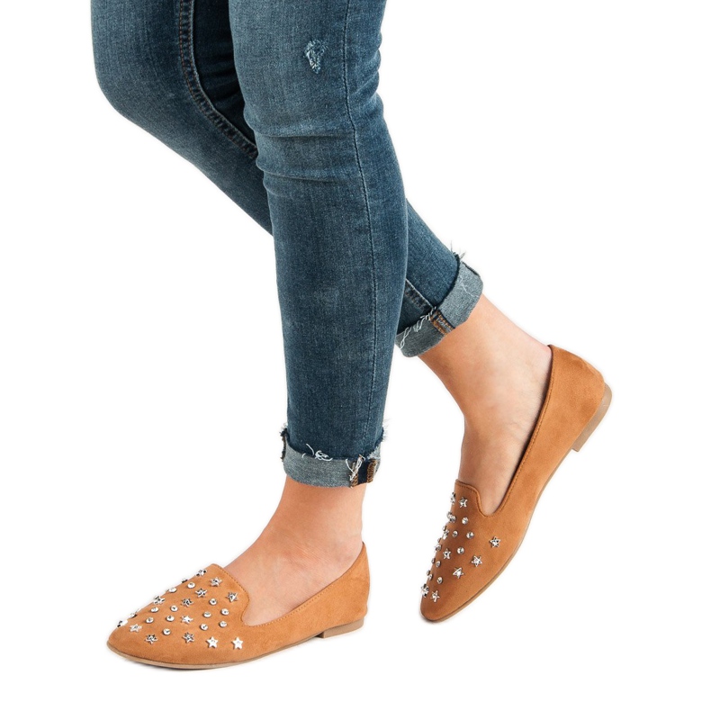 Camelowe Lordsy Z Ozdobami brązowe 2