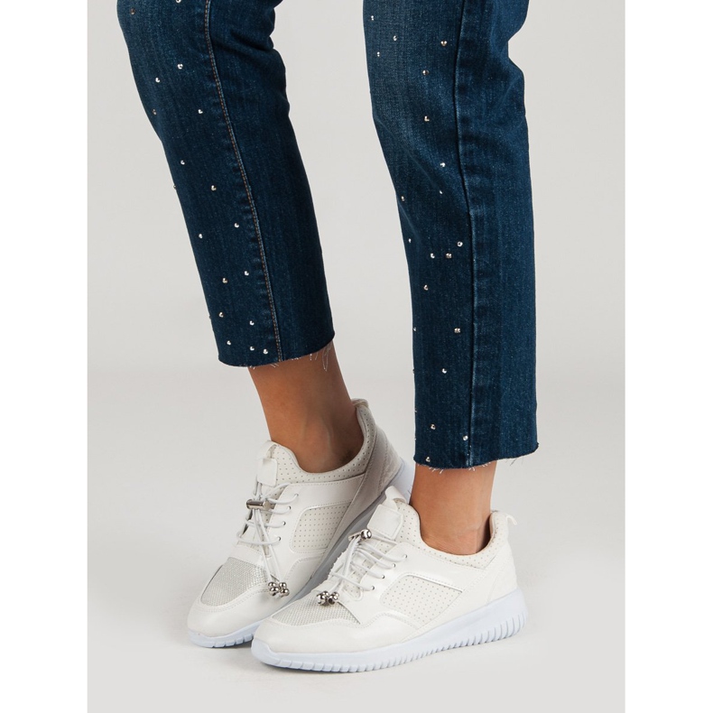 Buty Sportowe Ze Ściągaczem białe 2