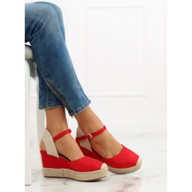 Espadryle na koturnie czerwone T331P Red II-GAT 1