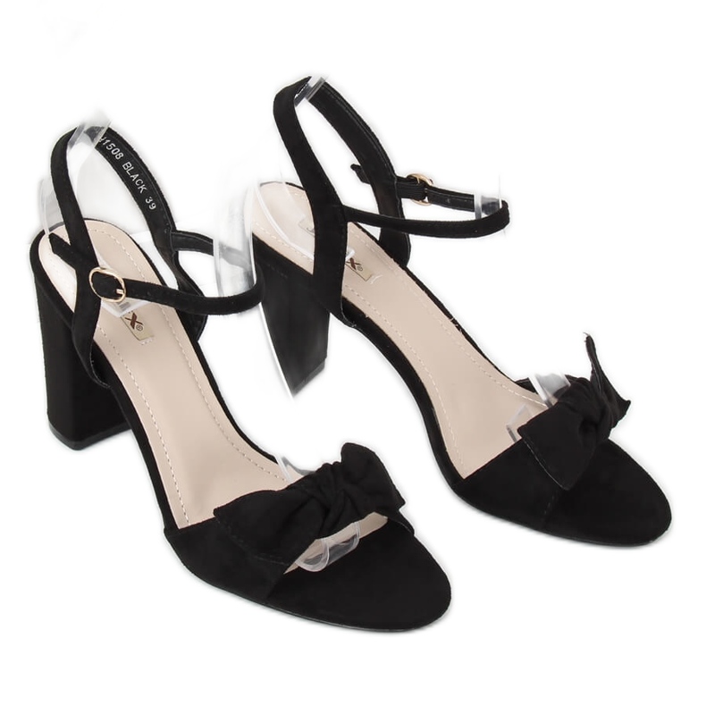 Sandałki na słupku czarne GH1508 Black 1