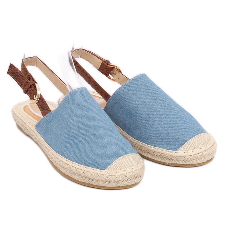 Espadryle z odkrytą piętą niebieskie HH-119 BLUE/CAMEL 2