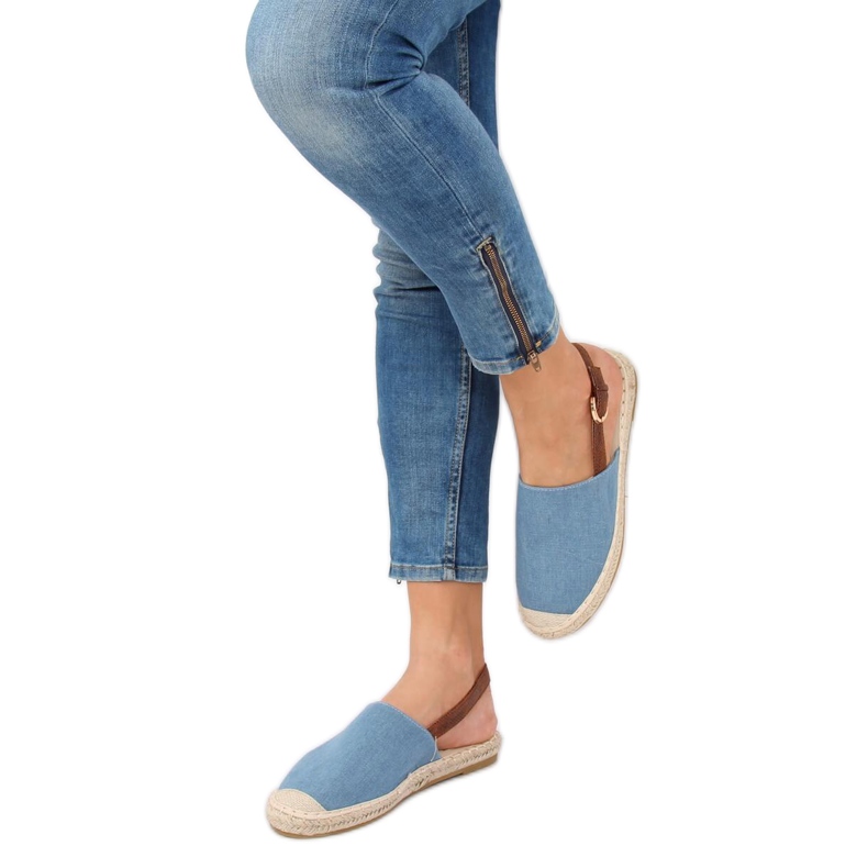 Espadryle z odkrytą piętą niebieskie HH-119 BLUE/CAMEL 1