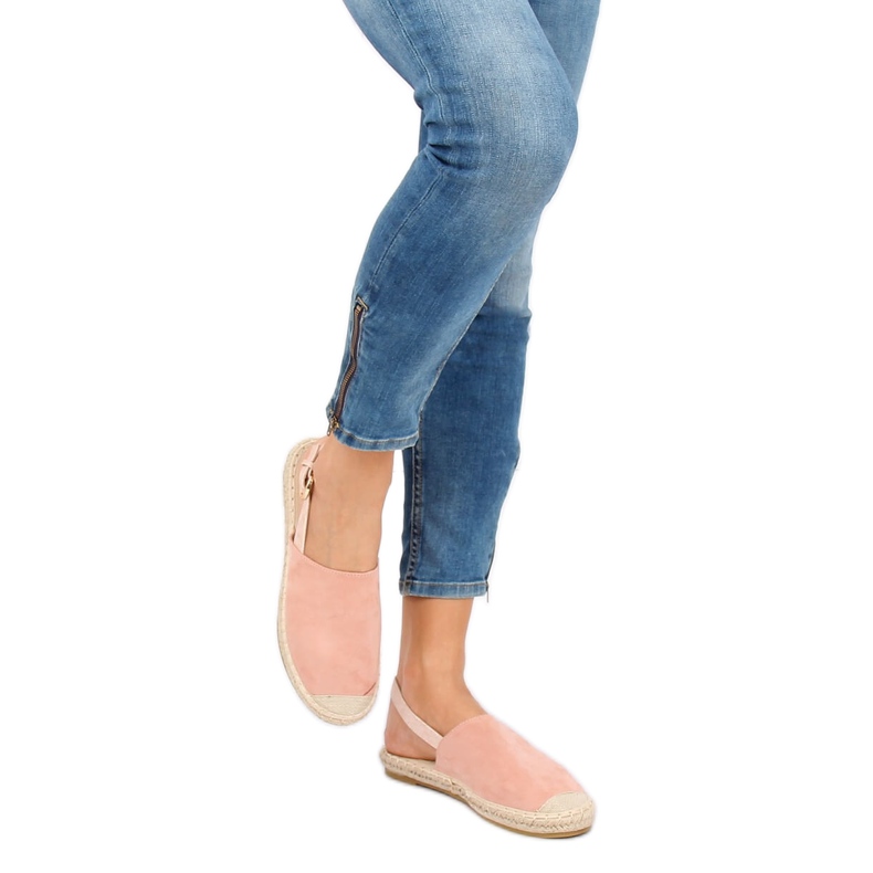 Espadryle z odkrytą piętą różowe HH-119 Pink 1