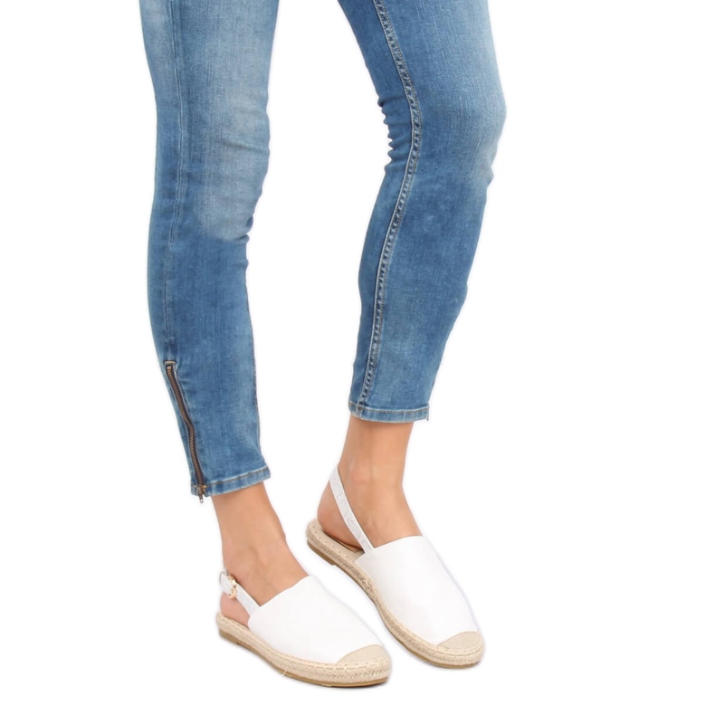 Espadryle z odkrytą piętą białe HH-119 White 1